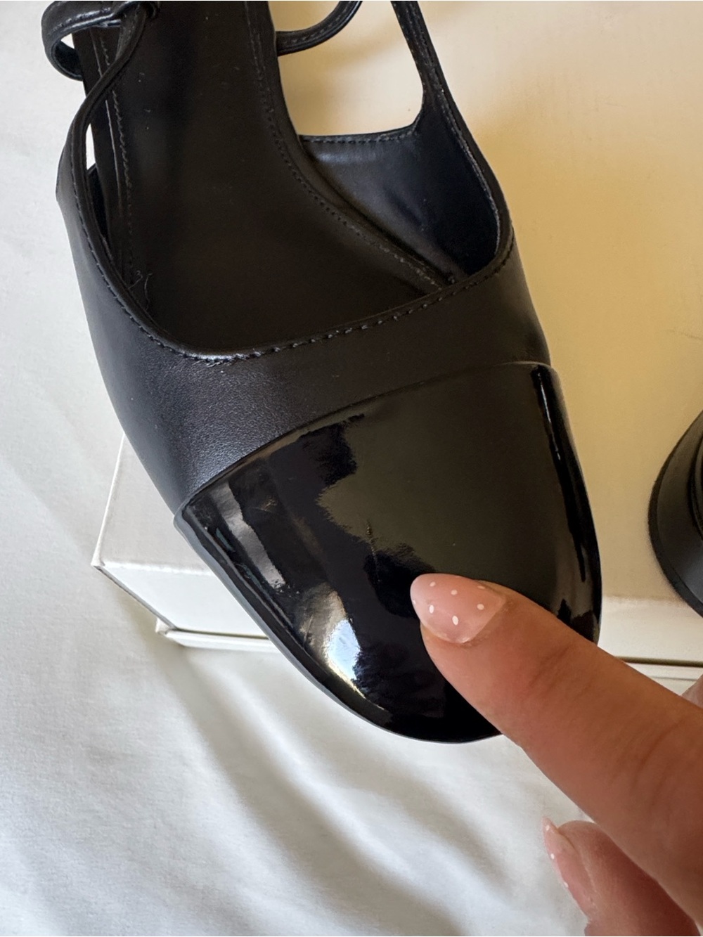 Target Black Patent Cap-Toe Slingback Flats - Picture 7 of 11